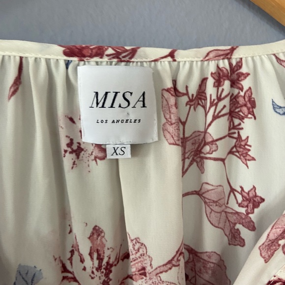 🛑SOLD MISA Los Angeles Leona Floral Ruffle Sleeve Boho Blouse Size XS - Picture 7 of 10